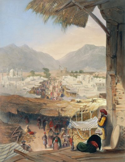 City of Kandahar, its Principal Bazaar and Citadel, Taken from the Nakarra Khauneh, or Royal Band Room, plate 28 from 